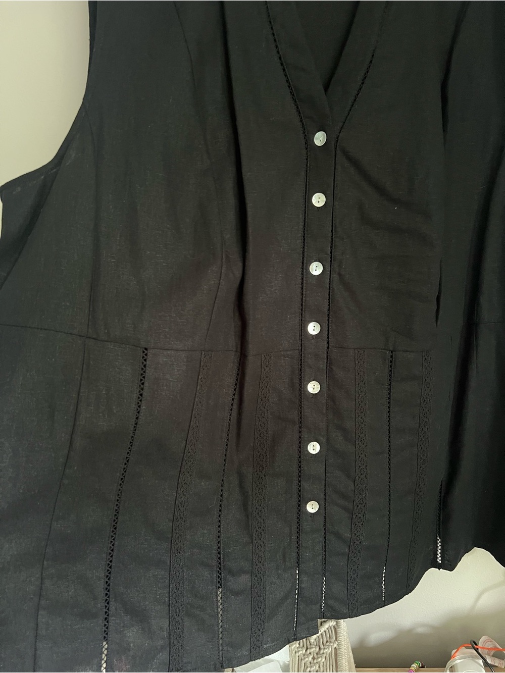 White Stag Black Sleeveless Button-Front Top - Picture 7 of 8